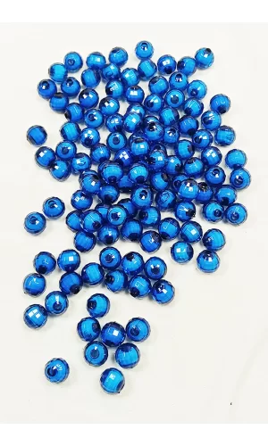 Dünya Boncuk İçten Boncuklu Bileklik Çanta Boncuğu 10 mm 50 gr Mavi - BNC465