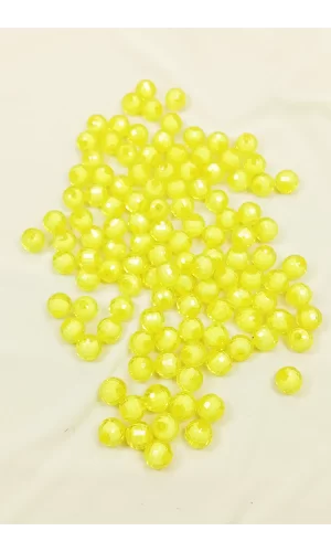Dünya Boncuk İçten Boncuklu Bileklik Çanta Boncuğu 10 mm 50 gr Sarı - BNC464