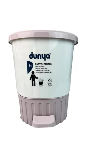 Dünya Çöp Kovası 8 Litre Pedallı Pastel Renkli Royaleks-01069