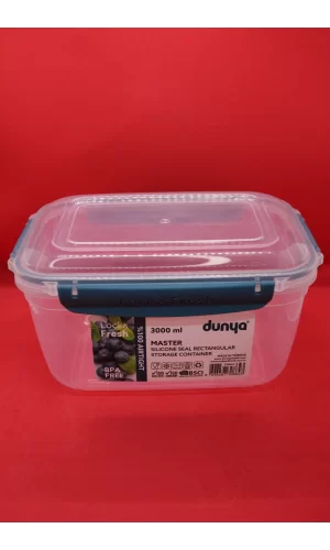 Dünya Pls 3000ml Master Dikdörtgen Saklama Kabı