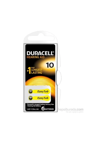 Duracell 10 Numara 6 Lı İşitme Cihazı Pili