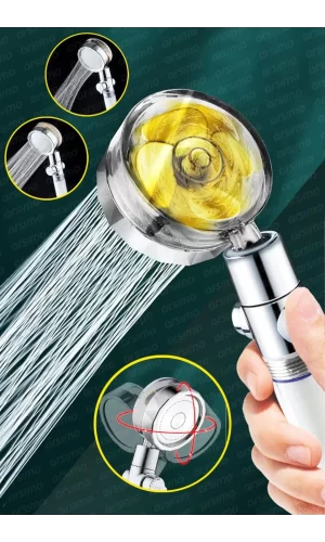 Duş Başlığı Turbo Pervaneli Serinletici Tasarım