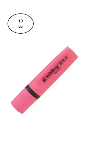 Eddıng Fosforlu Kalem E-344 Pembe 10lu