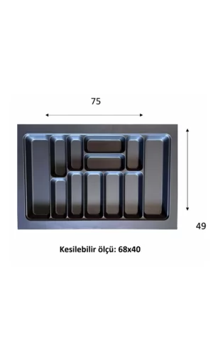 Eko Modüler Kaşıklık 76x49 Cm Antrasit Royaleks-70096