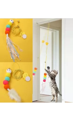 Elastik Yapışkanlı Kedi Oyun Oltası