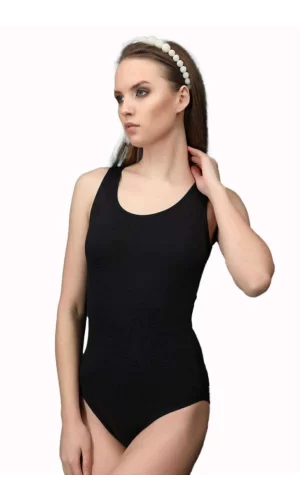Elit Life Geniş Askılı Kadın Dikişsiz Çıtçıtlı Slip Body Siyah 878