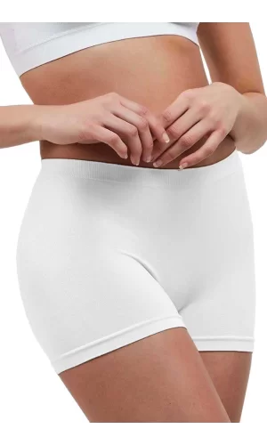 Elite Life Dikişsiz Kadın Boxer Beyaz Şort 830