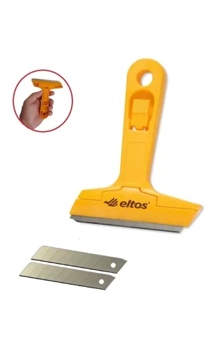 Eltos Çok Fonksiyonlu Profesyonel Cam Kazıma Bıçağı 2 Adet Yedek Bıçak Hediyeli