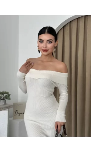 Emden Kayık Yaka Elbise