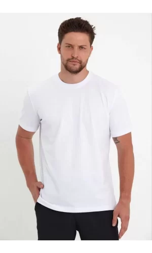 Luz&Pos Erkek 24/1 Düz A Kalite Oversize T-shirt - Beyaz