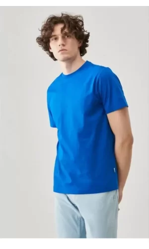 Luz&Pos Erkek 24/1 Düz A Kalite Oversize T-shirt - Mavi