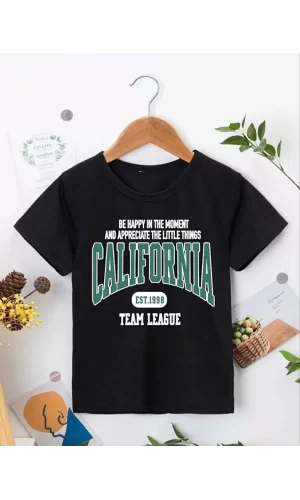 Luz&Pos Erkek Çocuk Baskılı T-shirt - Siyah