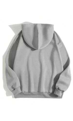 Luz&Pos Erkek Düz Kapüşonlu Sweat - Boyalı Gri