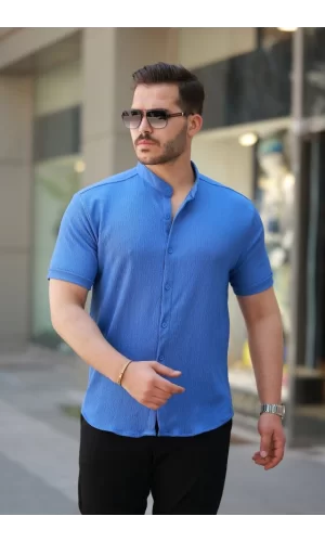 Erkek Hakim Yaka Kısa Kollu Gömlek