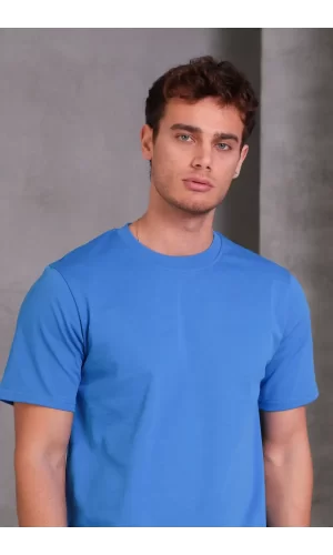 Erkek Relax Fit Bisiklet Yaka %100 Pamuk Rahat Kesim Basic Tişört