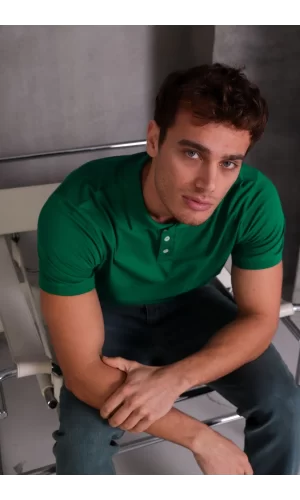 Erkek Slim Fit Pamuklu Yumuşak Doku Nefes Alan Kumaş Yakalı Tişört