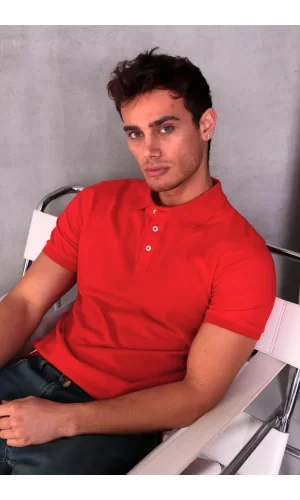 Erkek Slim Fit Pamuklu Yumuşak Doku Nefes Alan Kumaş Yakalı Tişört