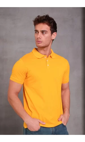 Erkek Slim Fit Pamuklu Yumuşak Doku Nefes Alan Kumaş Yakalı Tişört
