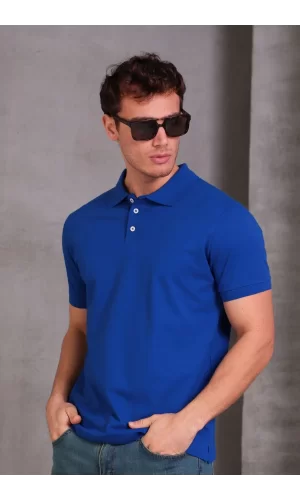 Erkek Slim Fit Pamuklu Yumuşak Doku Nefes Alan Kumaş Yakalı Tişört