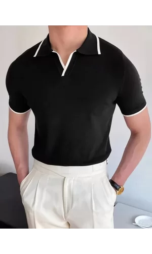 Erkek Uzun Kollu Yakalı Triko Bluz