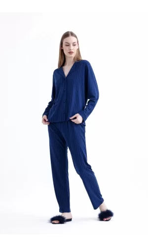 Espuar 775 Kadın Çizgili Penye Pijama Takımı