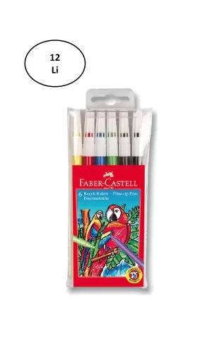 Faber-Castell 5067155106 Yıkanabilir 6 Renk Keçeli Kalem 12li