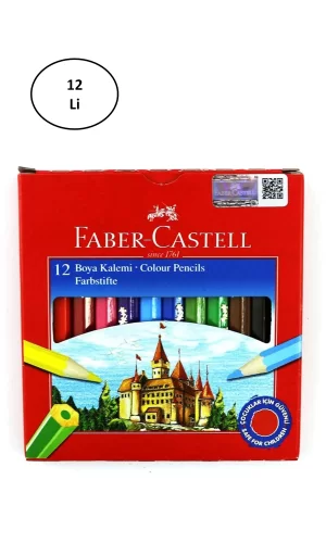 Faber Castell Karton Kutu Boya Kalemi 12 Renk Yarım Boy 12li