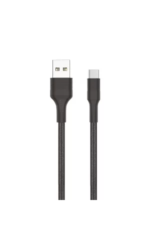 Force Cb431t Hasır Örgü Ve Ekstra Güçlendirilmiş Silikon Başlıklı Type-c Usb Hızlı Şarj Ve Data Kablo
