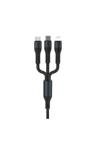 Force Cb631 Örgülü Ve Güçlendirilmiş 100 Cm Çoklu Şarj Ve Data Kablosu