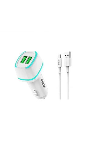 Force Qcc571m Çift Çıkışlı Fast Micro Usb Kablolu Araç Şarj Cihazı