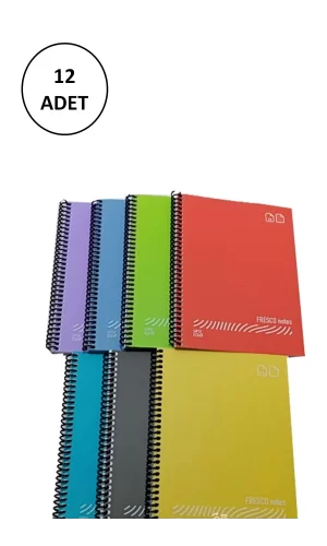 FRESCO Spiralli Plastik Kapak Defter A4 80 Yaprak Çizgili GP.3-4899000-2011