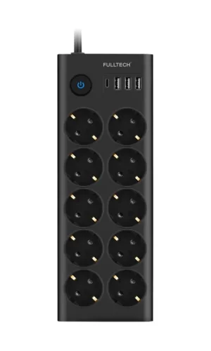 Ftr14 Type-c Girişli Akım Korumalı 10’lu Priz, 3 Usb