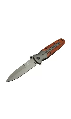 Gb Da59 Avcı Tip Kamp Çakısı 21 Cm - Metal Ampamp Ahşap Sap, Kemerlikli