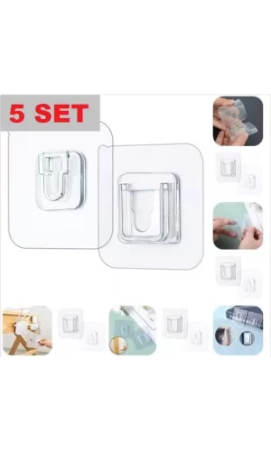 Geçmeli Klips Eşya Sabitleme Askısı 5 Set