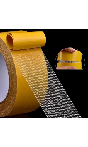 Geniş 10 Metre * 5 Cm Çift Taraflı Süper Güçlü Yapışkan Yapıştırıcı Bant Isıya Dayanıklı