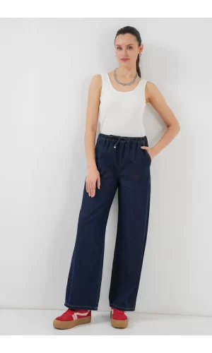 Geniş Paça Kot Pantolon 6706 - Lacivert
