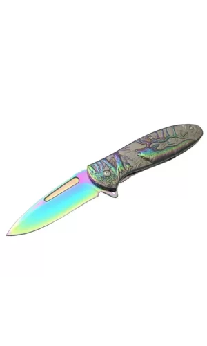 Geyikli Gökkuşağı Çakı 19,5 Cm , Kemerlikli