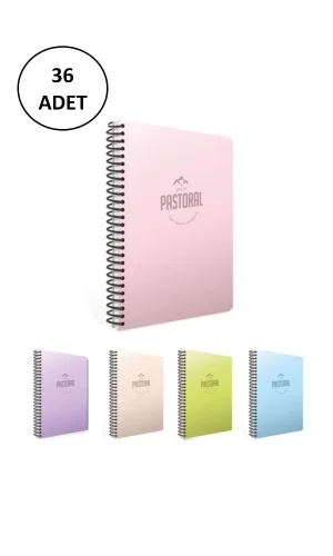 Gıpta A6 Pastoral Spiralli Plastik Kapak Defter 80 Yaprak Çizgili