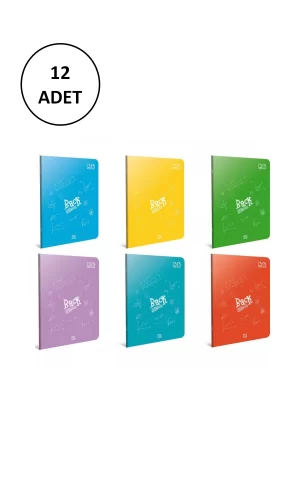 Gıpta Back Tel Dikiş PP Kapak Defter A4 60YP Düz 12 Adet