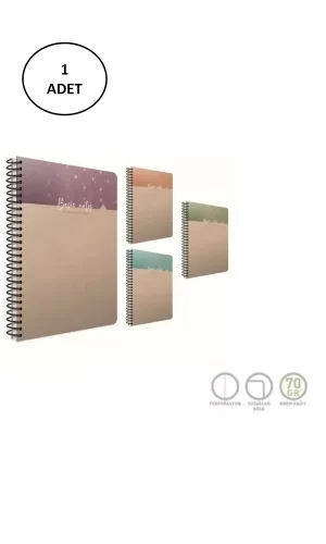 Gıpta Basic Notes Spiralli Sert Kapak Not Defteri A5 100 Yaprak Kareli