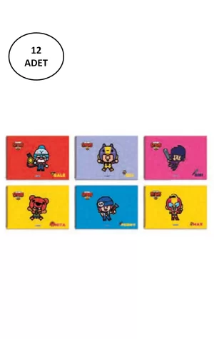 Gıpta Brawl Stars Spiralli Resim Defteri 25x35cm 15 Yaprak (12 Li Paket)
