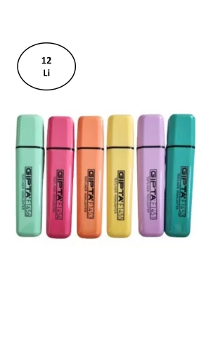Gıpta Fosforlu Markör 5Mm Kesik Uç Pastel Eflatun 12li