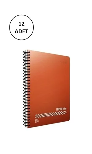 Gıpta Fresco Spiralli Plastik Kapak Defter A5 72 Yp Kareli 4943 12li Paket