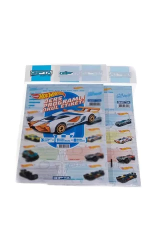 Gıpta Okul Etiketi Ders Programlı Hot Wheels 3 Yaprak 16X24 1 Adet