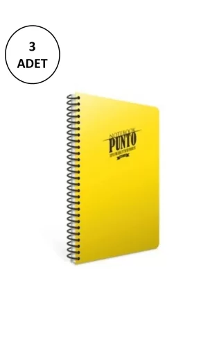 Gıpta Punto A4 Spiralli Pp Kapak Defter 200 Yaprak Çizgili (3 LÜ Paket)