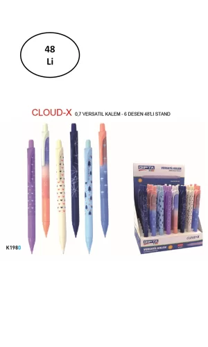 Gıpta Versatil Kalem Cloud X 0.7 Mm 6 Desen 48 Li Stand