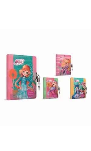 Gıpta Winx Hatıra Defteri İplik Dikişli Kilitli 14X20 96 Yaprak