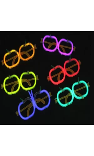 Glow  Elma Gözlük - Glow Partisi Gözlüğü - Glow Stick Gözlük 12 Adet