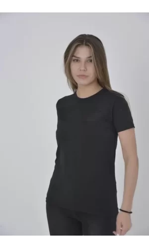 Gögüs Fileli Slim Fit T-shirt - Siyah
