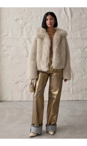 Gold Altın Varaklı Jeans Pantolon